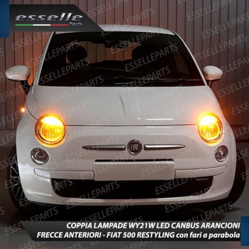 KIT FRECCE LED FIAT 500 RESTYLING FARO A PARABOLA ANTERIORI POSTERIORI LATERALI TRASPARENTI DINAMICHE