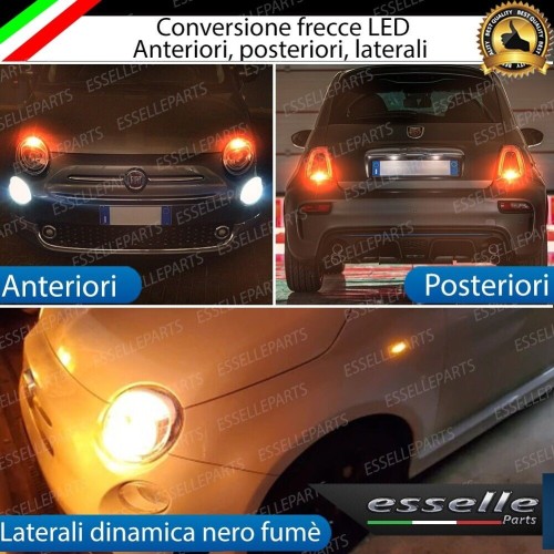 CONVERSIONE LED FIAT 500 RESTYLING CON FARO LENTICOLARE FRECCE ANTERIORI POSTERIORI LATERALI FUME