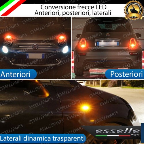 KIT FRECCE LED ABARTH 500 595 695 RESTYLING ANTERIORI POSTERIORI LATERALI TRASPARENTI DINAMICHE