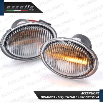 KIT FRECCE LED ABARTH 500 595 695 RESTYLING ANTERIORI POSTERIORI LATERALI TRASPARENTI DINAMICHE