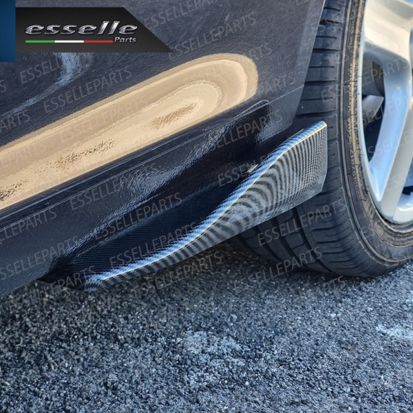 Flap splitter spoiler minigonne laterali carbon look in ABS aerodinamici