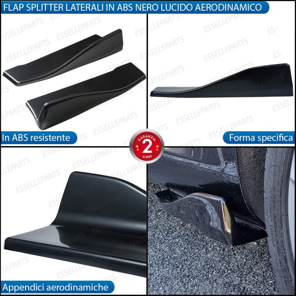 Flap minigonne laterali nero lucido per versioni 3 porte
