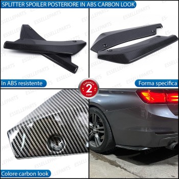 Lame spoiler sotto paraurti splitter posteriore carbon look sottoparaurti Lame spoiler sotto paraurti splitter posteriore carbon look sottoparaurti