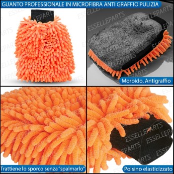GUANTO IN MICROFIBRA PER LAVAGGIO CARROZZERIA FANALI SPECCHI ANTI GRAFFIO per Aprilia