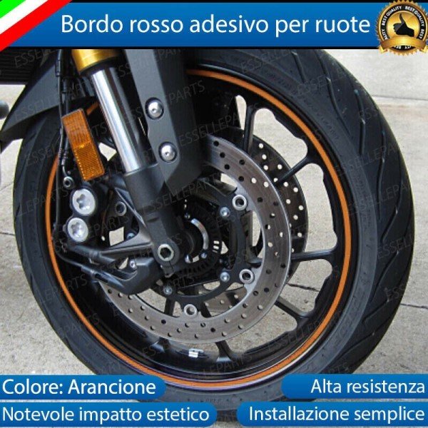 Bordo arancione adesivo ruote rimblades profilo per Yamaha