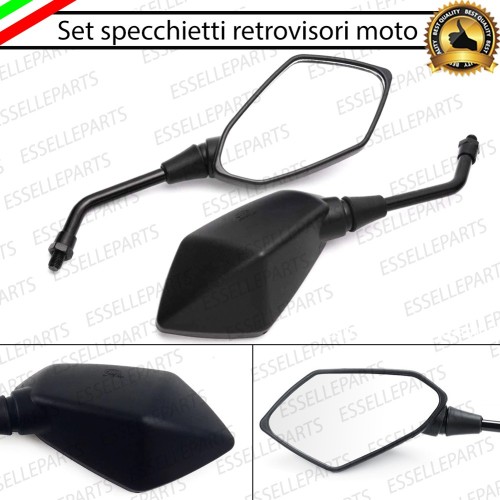 Coppia Specchietti Retrovisori Neri Universali per moto,motorini,scooter Gilera