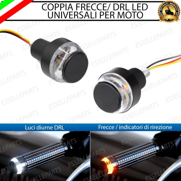 Coppia Frecce Led + Luci Diurne DRL Con Contrappesi per Manubrio moto,motorini,scooter Malaguti