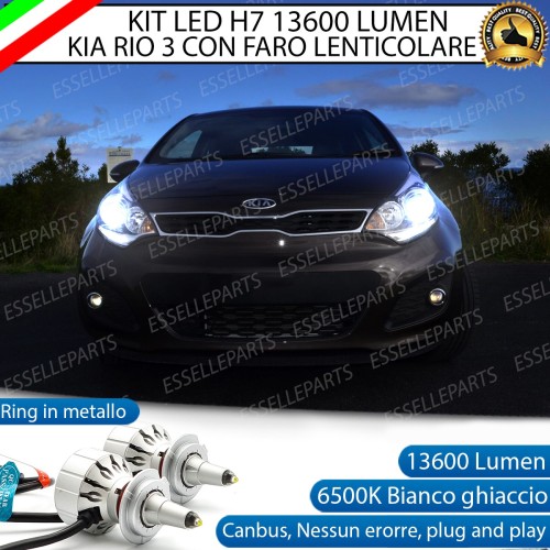 Kit Full LED H7 Monoled al quarzo 13600 Lumen 6000K KIA RIO 3 Con Fari Lenticolari