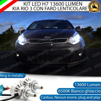 Kit Full LED H7 Monoled al quarzo 13600 Lumen 6000K KIA RIO 3 Con Fari Lenticolari