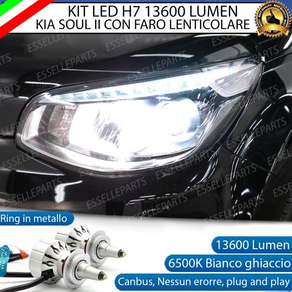 Kit Full LED H7 Monoled al quarzo 13600 Lumen 6000K Kia Soul 2 con fari lenticolari
