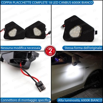 KIT PLACCHETTE LED CORTESIA SPECCHIETTI 6000K BIANCO CANBUS MERCEDES CLASSE A W176