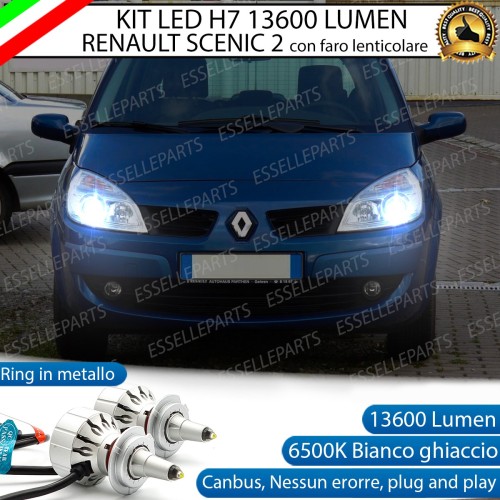 Kit Full LED H7 Monoled al quarzo 13600 Lumen 6000K Renault Scenic 2 Fari Lenticolari