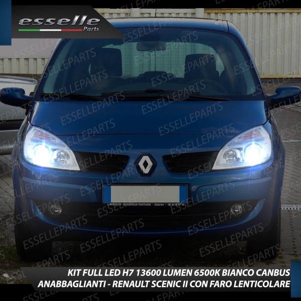 Kit Full LED H7 Monoled al quarzo 13600 Lumen 6000K Renault Scenic 2 Fari Lenticolari