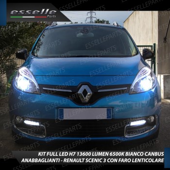 Kit Full LED H7 Monoled quarzo 13600 Lumen 6000K Renault Scenic 3 Fari Lenticolari