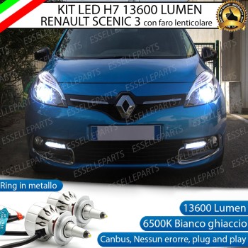 Kit Full LED H7 Monoled quarzo 13600 Lumen 6000K Renault Scenic 3 Fari Lenticolari