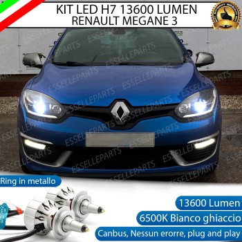 Kit Full LED H7 Monoled al quarzo 13600 Lumen 6000K RENAULT MEGANE 3 Fari Lenticolari