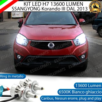 Kit Full LED H7 Monoled al quarzo 13600 Lumen 6000K bianco SSANGYONG KORNADO 3 DAL 2013