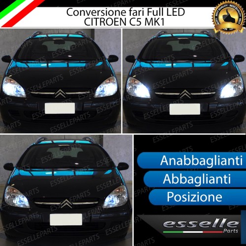 Conversione Fari Full LED 9800LM + 9800LM + 330LM Citroen C5 Pre-Restyling