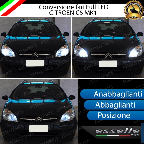 Conversione Fari Full LED 9800LM + 9800LM + 330LM Citroen C5 Pre-Restyling