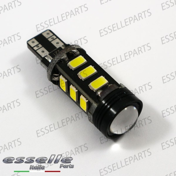 Lampada SINGOLA T15 13 LED con lente frontale Canbus 6000K bianco ghiaccio