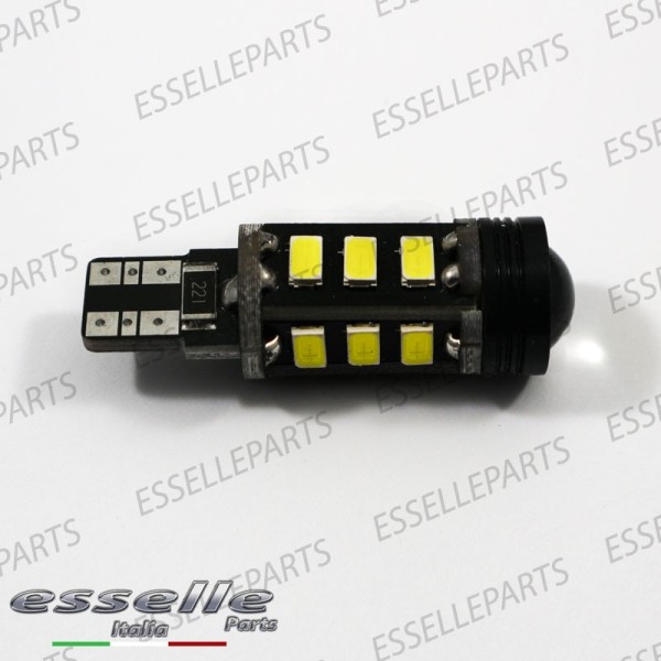 Lampada SINGOLA T15 13 LED con lente frontale Canbus 6000K bianco ghiaccio