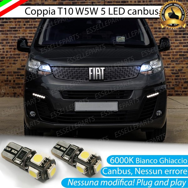 Luci posizione T10 W5W 5 LED Canbus Fiat Ulysse III