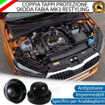 Tappi Posteriori Maggiorati in Gomma per Abbaglianti Skoda Fabia 3 Restyling