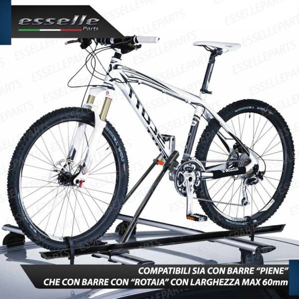 Portabici per Barre da Tetto in acciaio per una Bicicletta