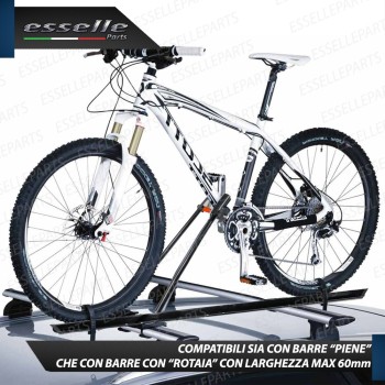 Portabici per Barre da Tetto in acciaio per una Bicicletta Portabici per Barre da Tetto in acciaio per una Bicicletta