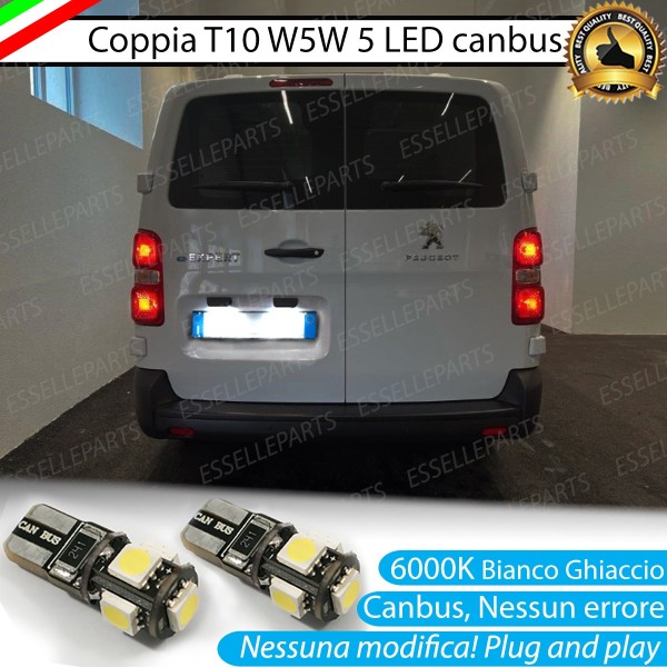 Luci Targa 5 LED Canbus 6000K per Peugeot Expert III