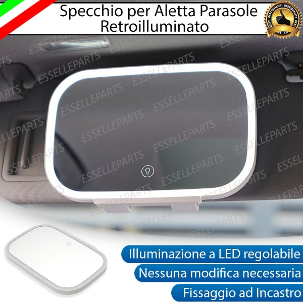 Specchio a Led per Aletta Parasole Soft Touch ricaricabile 6000K Bianco Ghiaccio