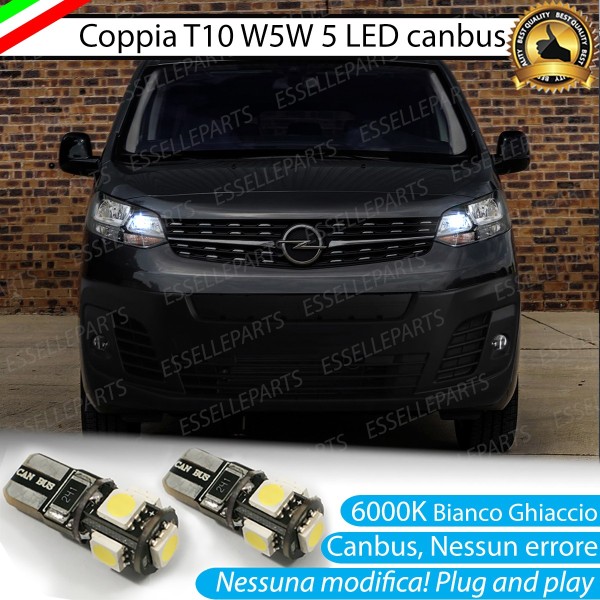 Luci posizione T10 W5W 5 LED Canbus Opel Vivaro C