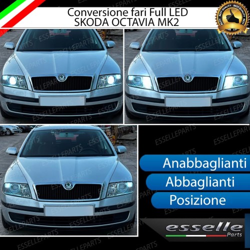 Conversione Fari Full LED per Skoda Octavia 2 1Z 6000K Bianco Ghiaccio Canbus