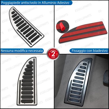 POGGIAPIEDI POGGIA PIEDE GOMMA ANTISCIVOLO ADESIVO IN ALLUMINIO