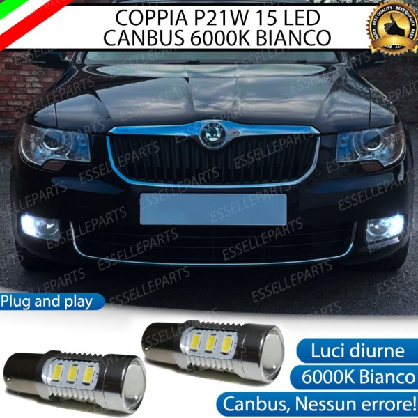 Luci di Posizione/Diurne 15 LED P21W SKODA SUPERB 2