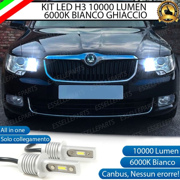 Kit Full LED H3 10000 Lumen Abbaglianti SKODA SUPERB 2