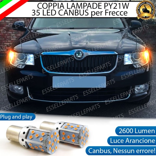 PER MODELLI FINO AL 2012 - Coppia Frecce Anteriori PY21W 35 LED Canbus SKODA SUPERB 2