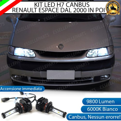 Kit Full LED H7 9800 Lumen 6000K bianco Anabbaglianti RENAULT Espace 3 Dal 07-2000