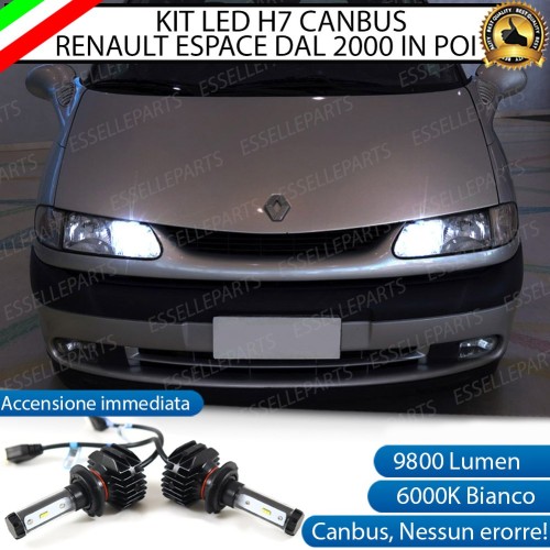 Kit Full LED H7 9800 Lumen 6000K bianco Abbaglianti RENAULT Espace 3 Dal 07-2000