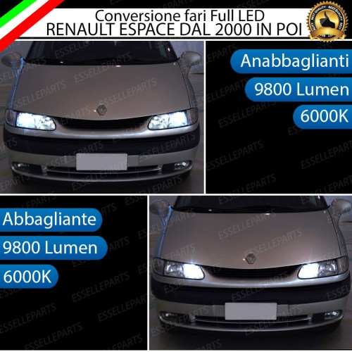 Conversione Fari Full LED 6000K bianco Renault Espace 3 Dal 07-2000