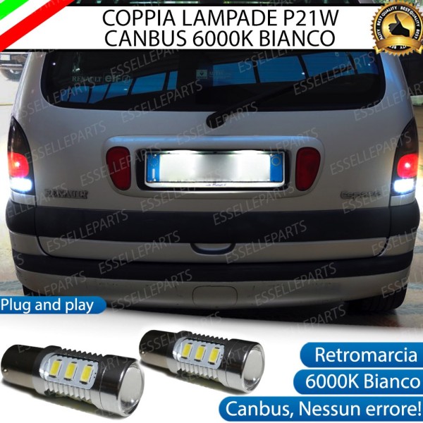 Coppia Lampade 15 LED Retromarcia Canbus 6000K con lente RENAULT ESPACE 3 Fino al 06/2000