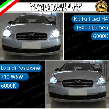Lampade a LED H4 + T10 per HYUNDAI ACCENT III Luce Bianca