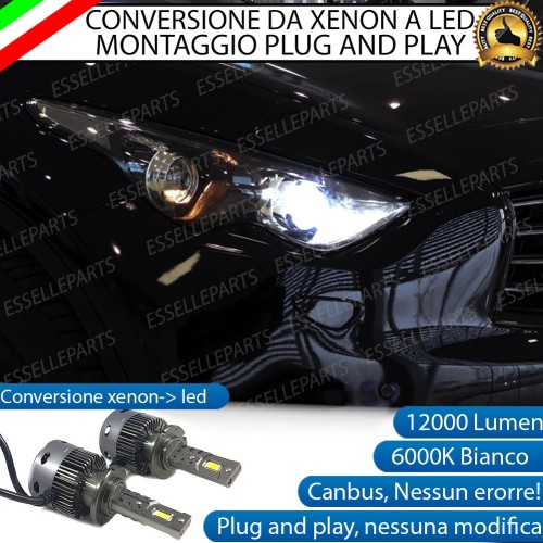 Coppia Lampade D2S Led Da Xenon a LED 12000 Lumen 6000K INFINITI QX70