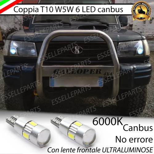 Coppia Lampade T10 W5W LED canbus con lente frontale per luci di posizione per HYUNDAI GALLOPER II