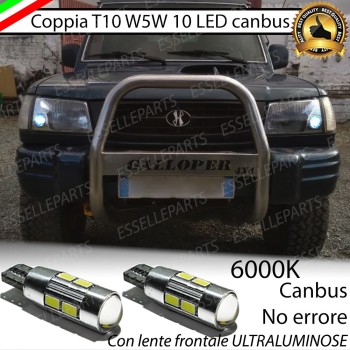 Coppia Lampade T10 W5W LED canbus con lente frontale per luci di posizione per HYUNDAI GALLOPER II