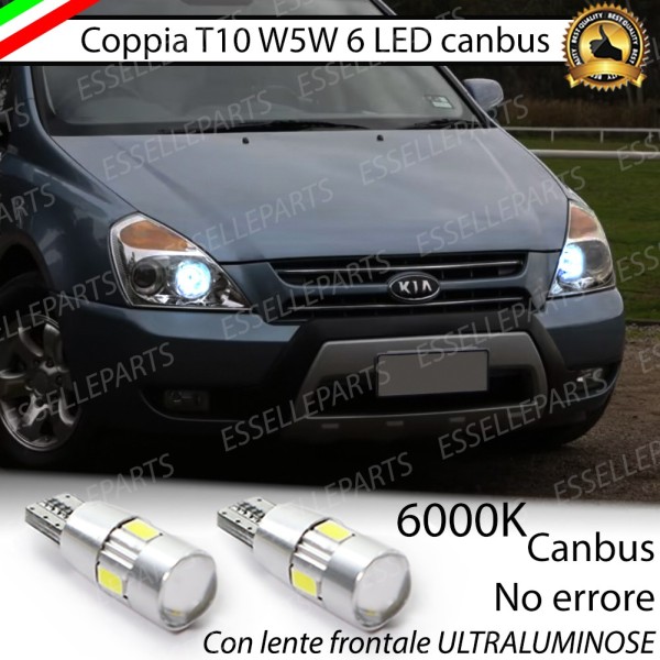 Coppia Lampade T10 W5W LED canbus con lente frontale per luci di posizione per KIA CARNIVAL II