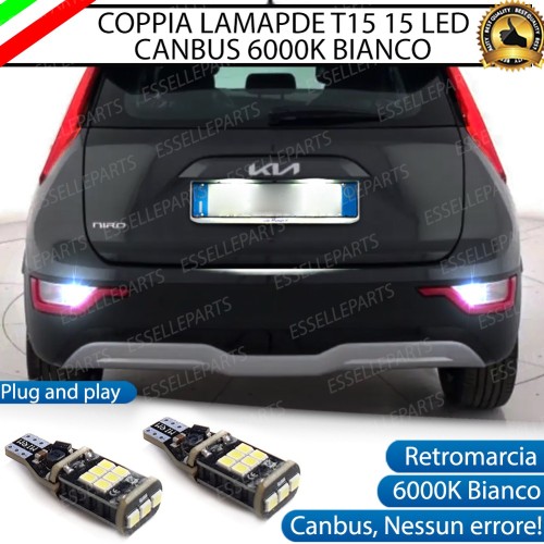 Luci Retromarcia KIA NIRO 2 1200 LUMEN T15 W16W CANBUS 3.0 NO ERROR