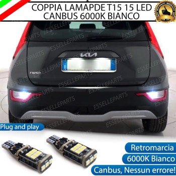 Luci Retromarcia KIA NIRO 2 1200 LUMEN T15 W16W CANBUS 3.0 NO ERROR