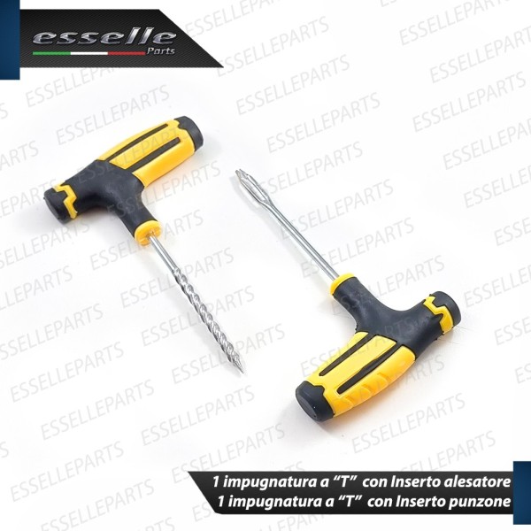 Kit Riparazione Foratura Gomme Pneumatici, 2 Pezzi + 15 Strisce per Peugeot