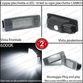Placchette Luci Targa Led PEUGEOT 3008 II canbus 6000k placchetta